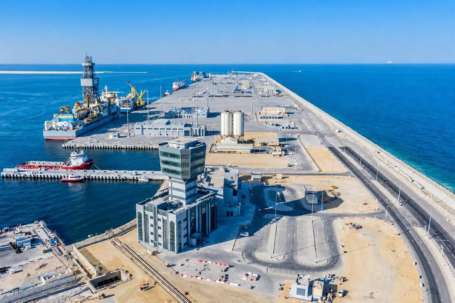 Aerial view of Duqm Port, Oman